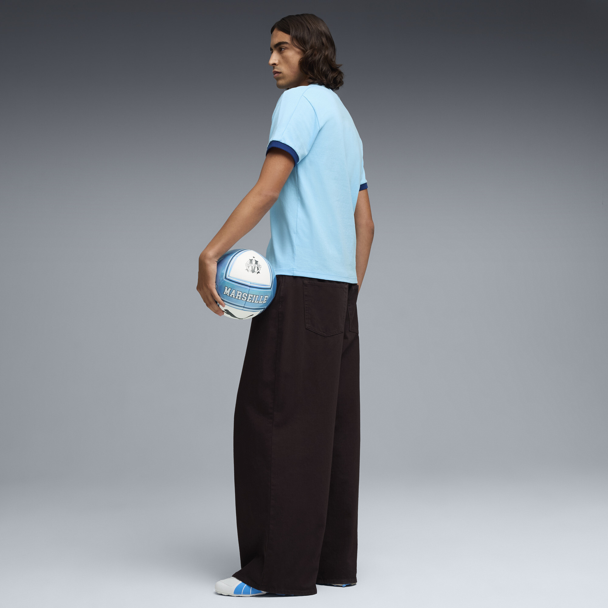 PUMA V-S1 Olympique Marseille uniseks sneakers, Blauw/Wit, Maat 42 thumbnail 7