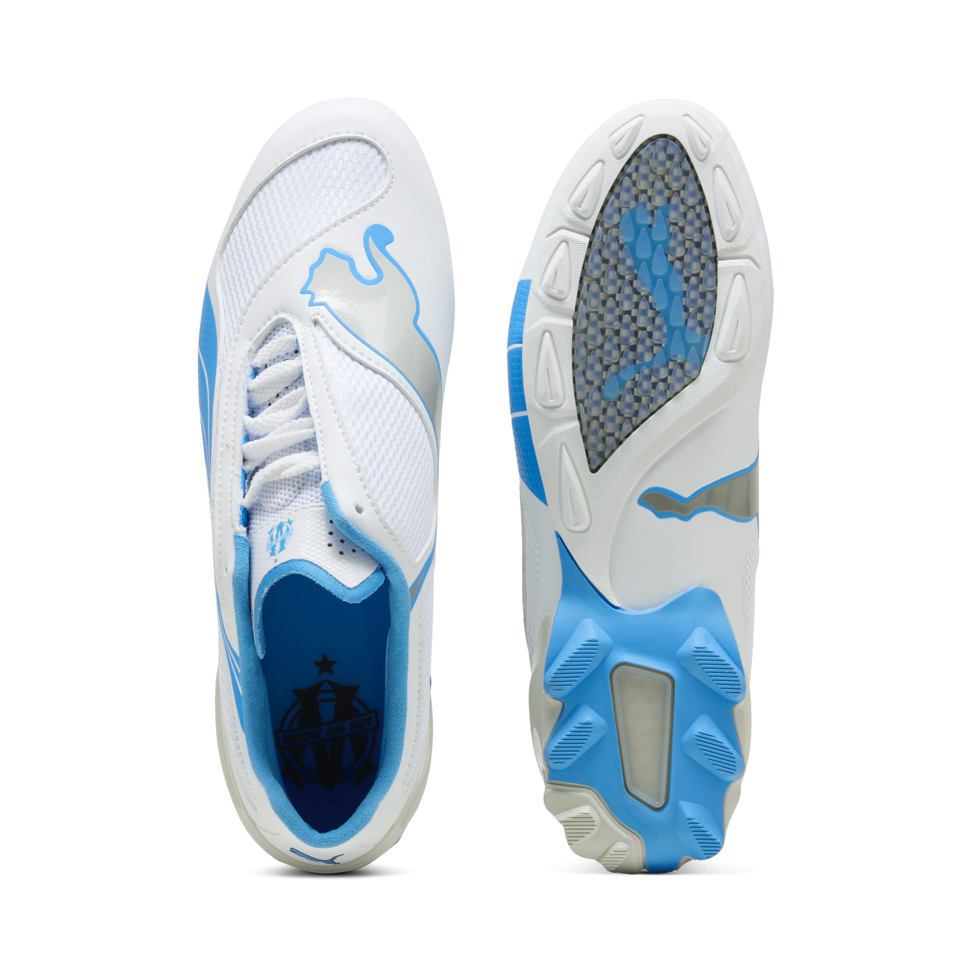 PUMA V-S1 Olympique Marseille uniseks sneakers, Blauw/Wit, Maat 42 thumbnail 4