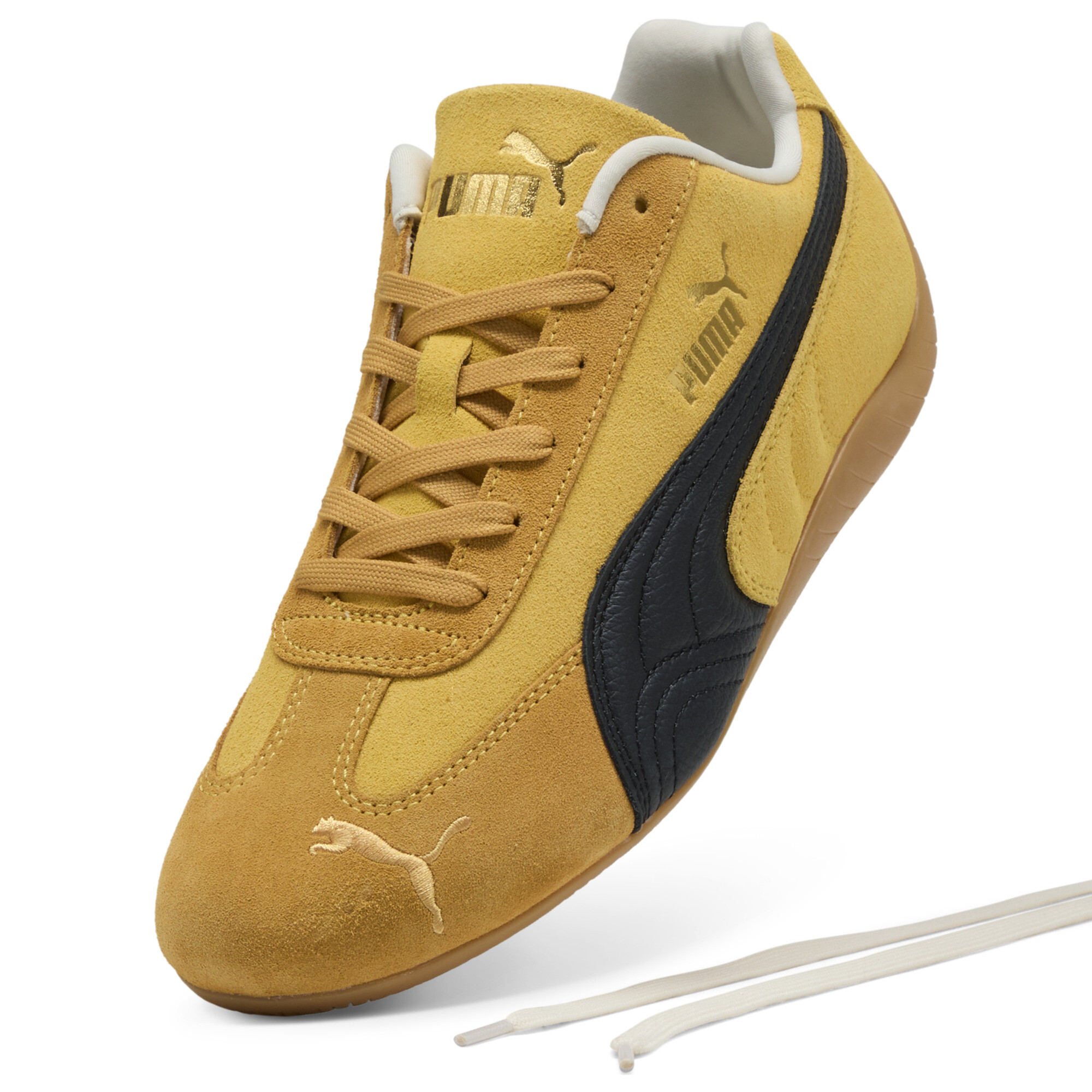 PUMA Speedcat sneakers uniseks, Zwart/Geel, Maat 46 thumbnail 2