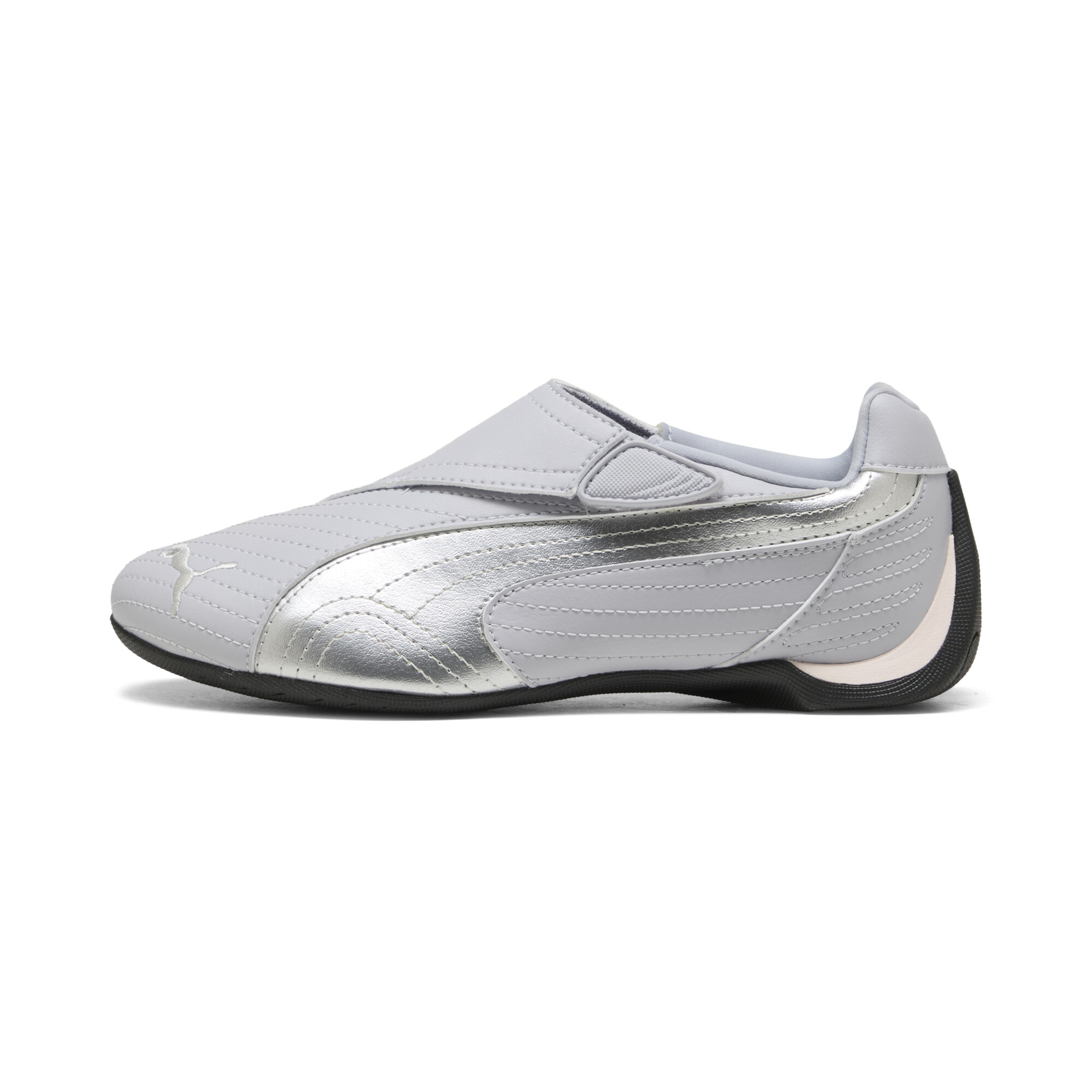 PUMA Slipcat Metallic Sneakers in Grey, Size 7.5