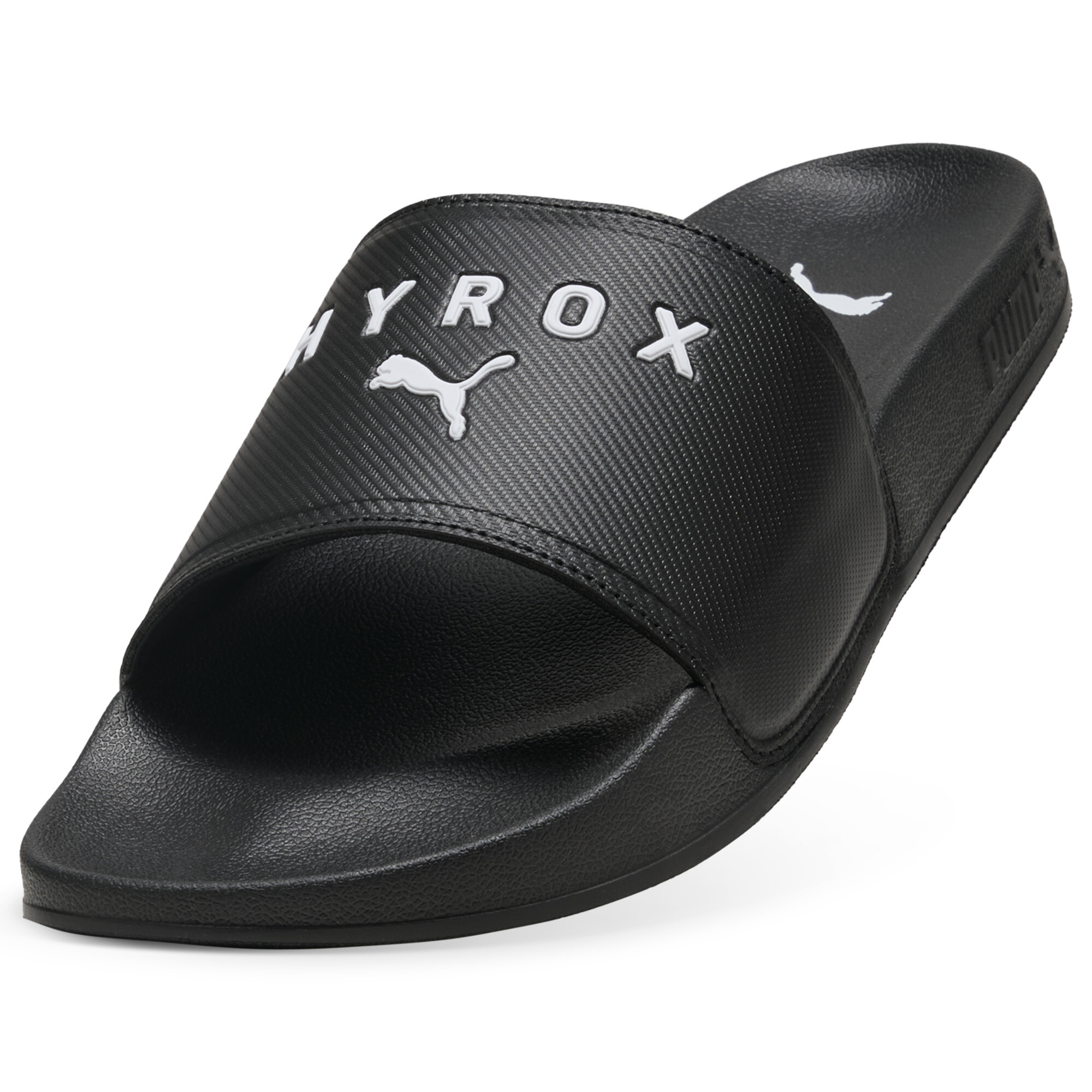 PUMA x HYROX Leadcat 2.0 uniseks slippers, Zwart/Wit, Maat 40,5 thumbnail 2