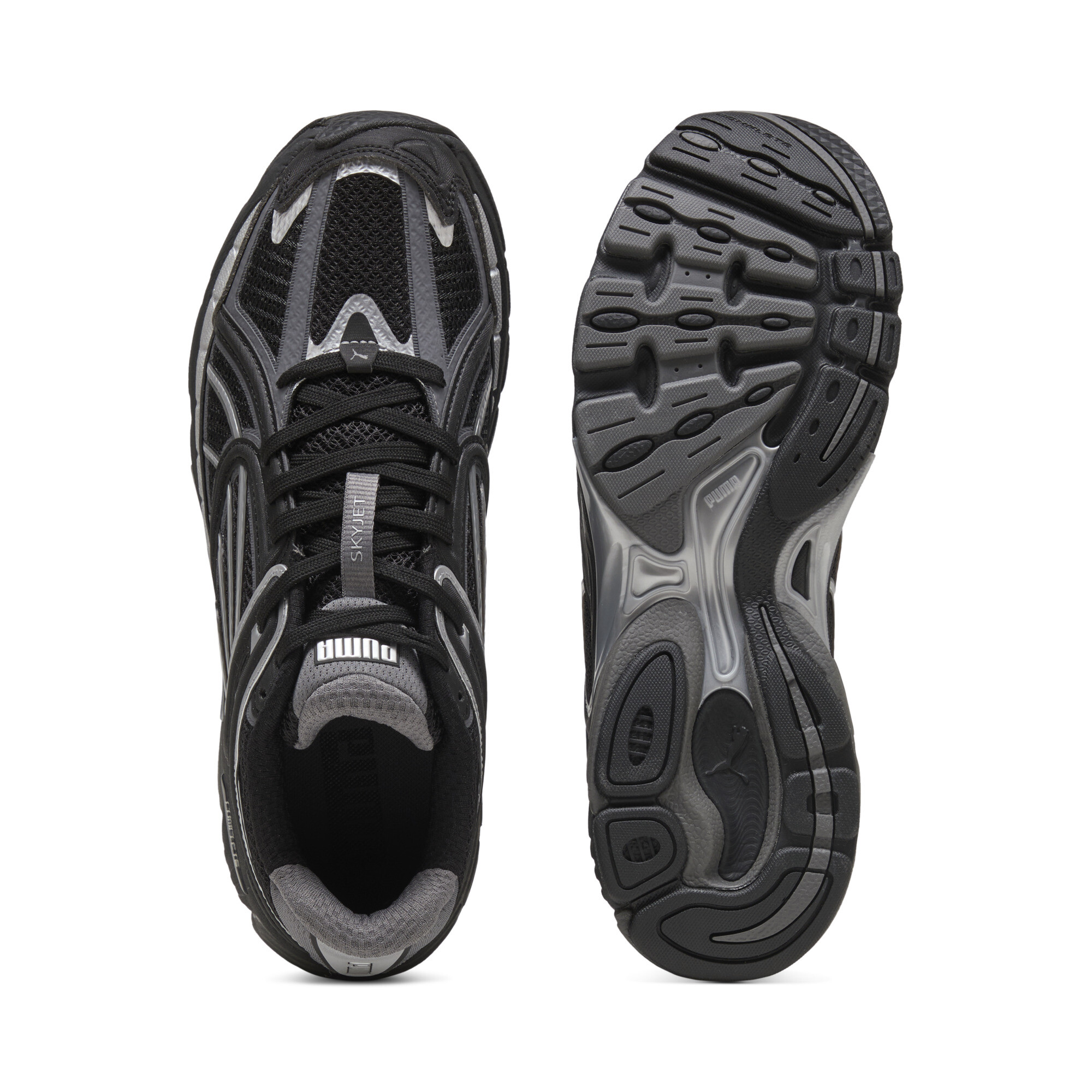 PUMA SkyJet uniseks sneakers, Zwart/Grijs/Zilver, Maat 44 thumbnail 4