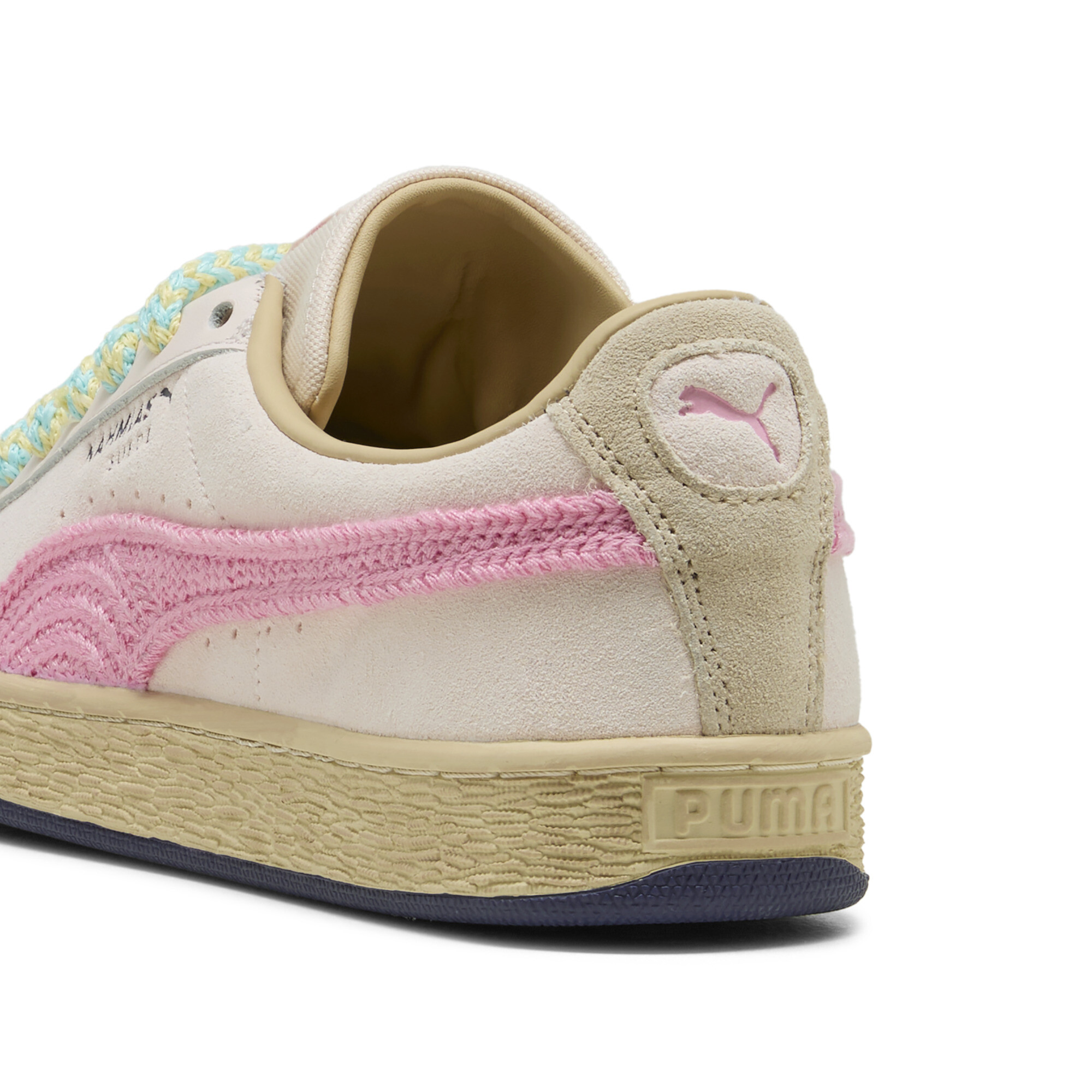 PUMA x NAHMIAS Suede gehaakte uniseks sneakers, Roze, Maat 41 thumbnail 7
