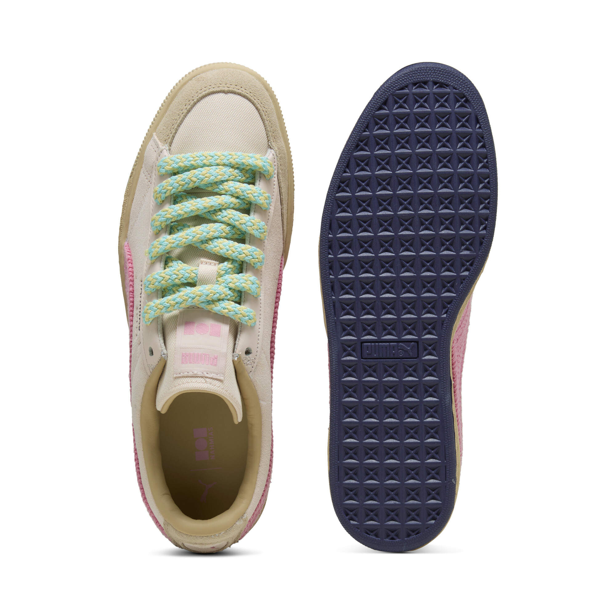 PUMA x NAHMIAS Suede gehaakte uniseks sneakers, Roze, Maat 41 thumbnail 6