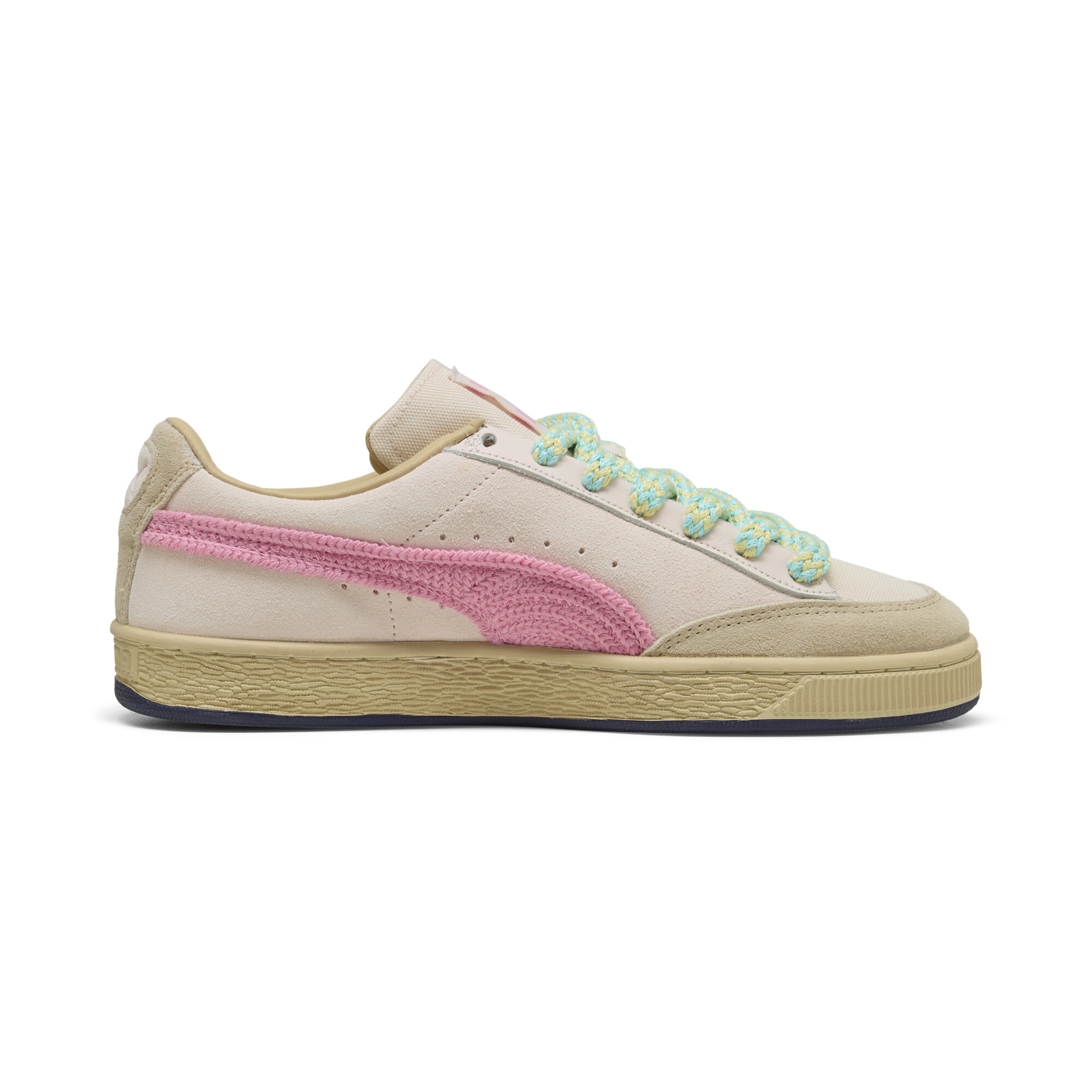 PUMA x NAHMIAS Suede gehaakte uniseks sneakers, Roze, Maat 41 thumbnail 5