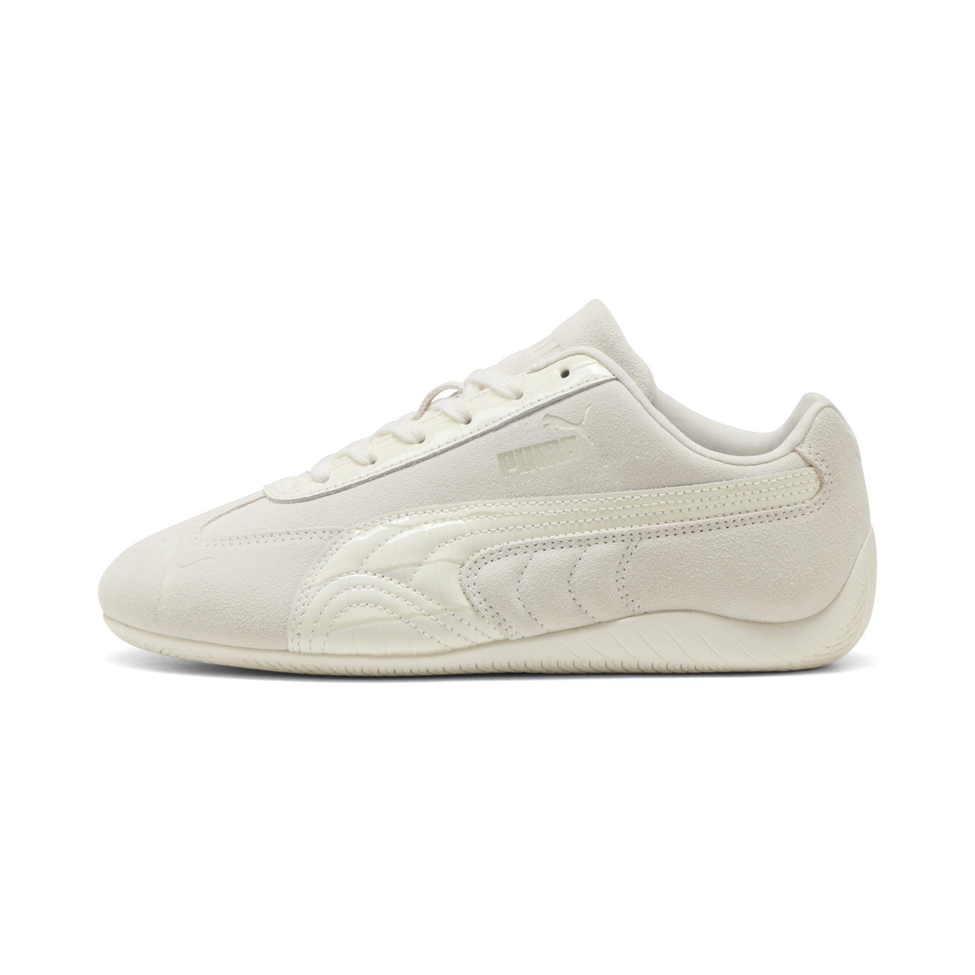 PUMA Speedcat Croco Texture Women's Sneakers in White, Size 6.5