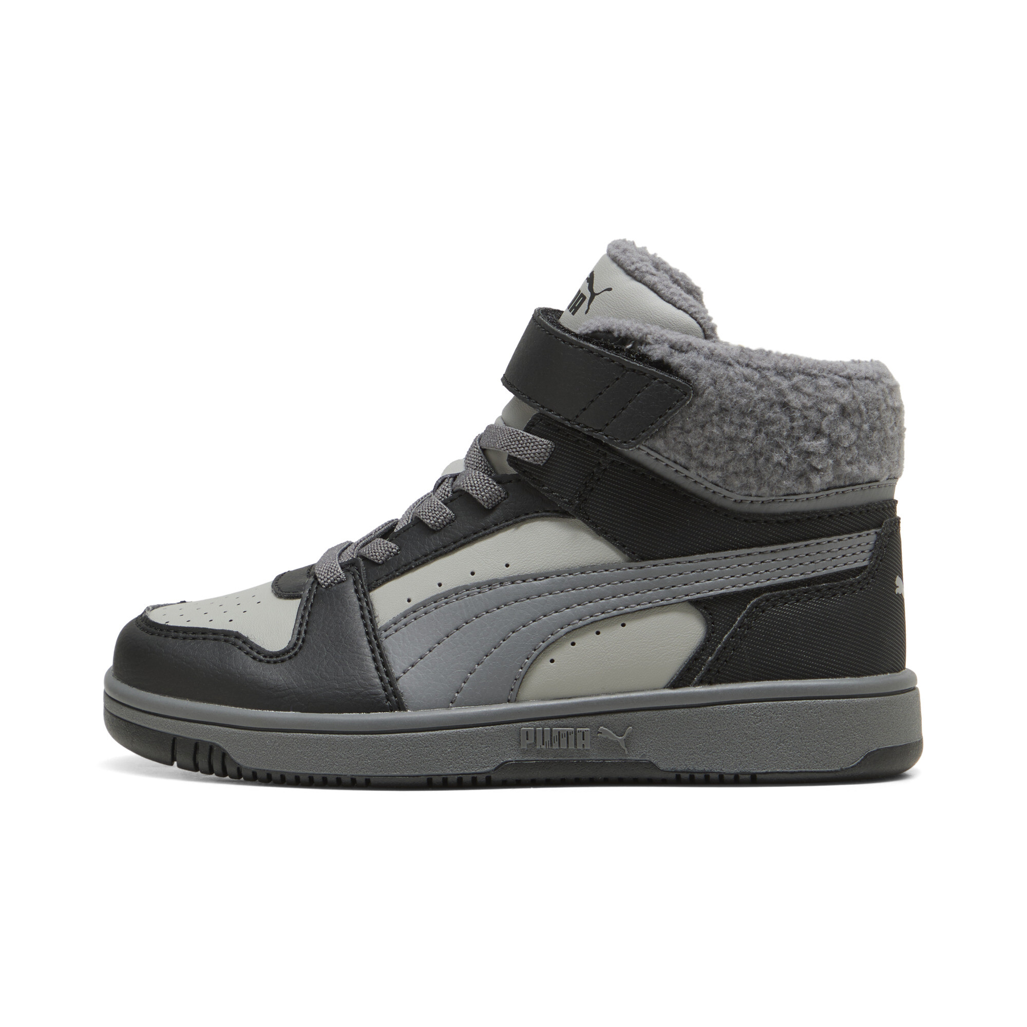 PUMA Rebound Slam Mid Cosy Sneakers Kinder, Accessoires, Grau, 31.5