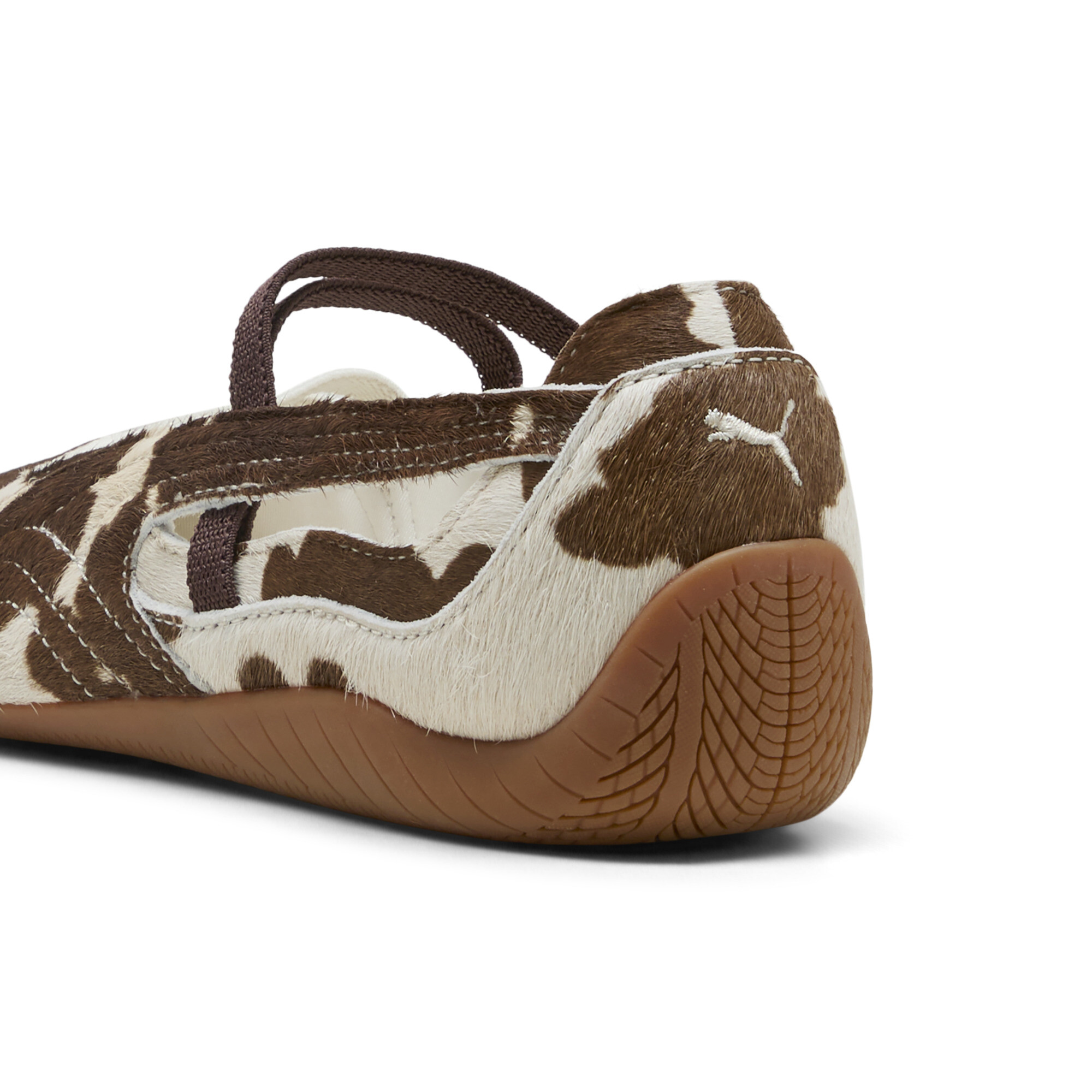 PUMA Speedcat Ballet sneakers met koeienprint voor Dames, Wit/Bruin, Maat 40,5 thumbnail 5