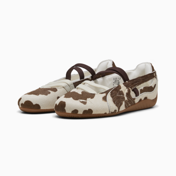 Speedcat Ballet Cow Print Sneakers Women, Chocolate Brown-Warm White, large-ZAF
