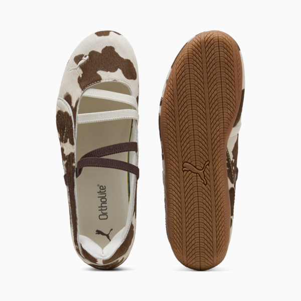 Speedcat Ballet Cow Print Sneakers Women, Chocolate Brown-Warm White, large-ZAF