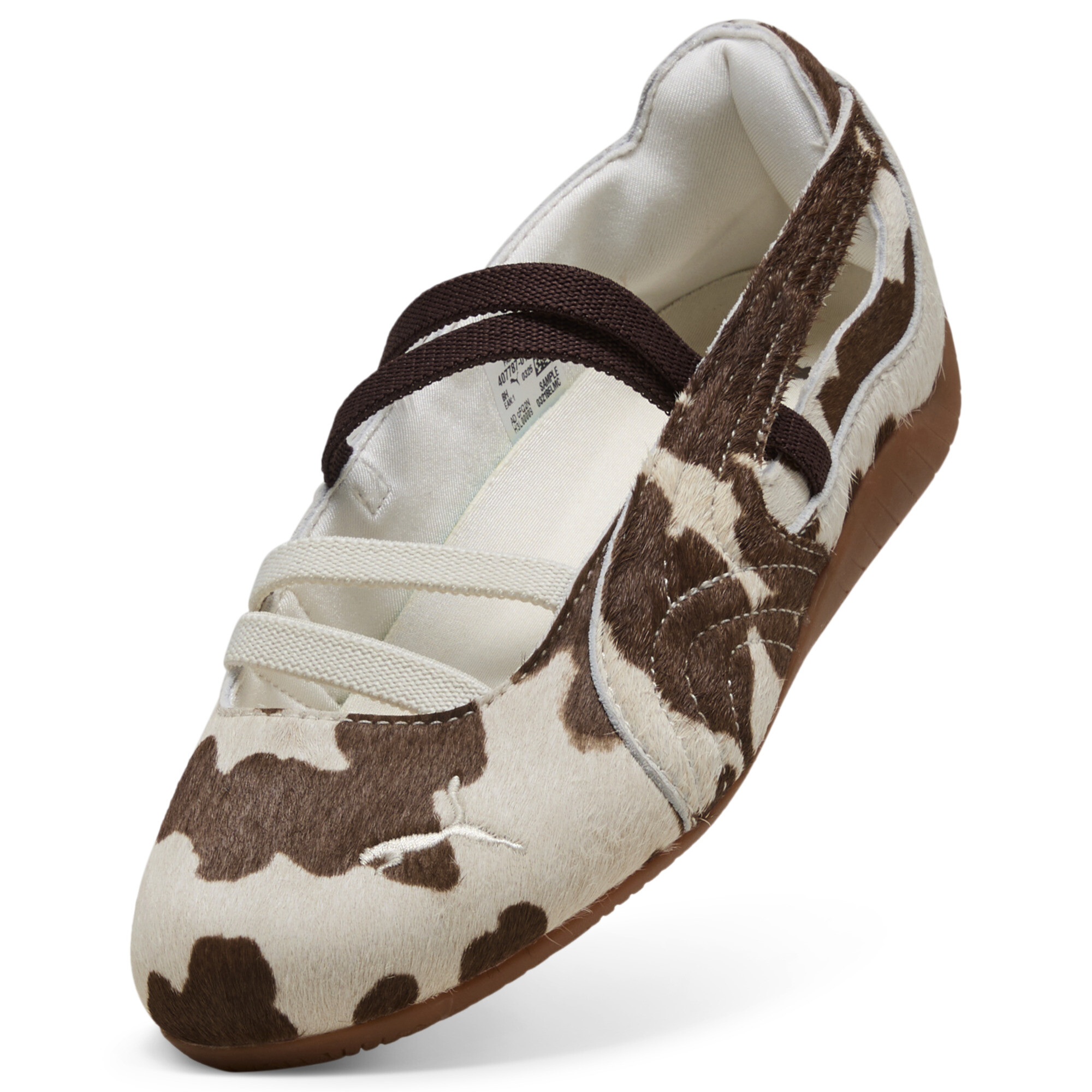 PUMA Speedcat Ballet sneakers met koeienprint voor Dames, Wit/Bruin, Maat 40,5 thumbnail 2
