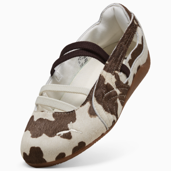 Speedcat Ballet Cow Print Sneakers Women, Chocolate Brown-Warm White, large-ZAF