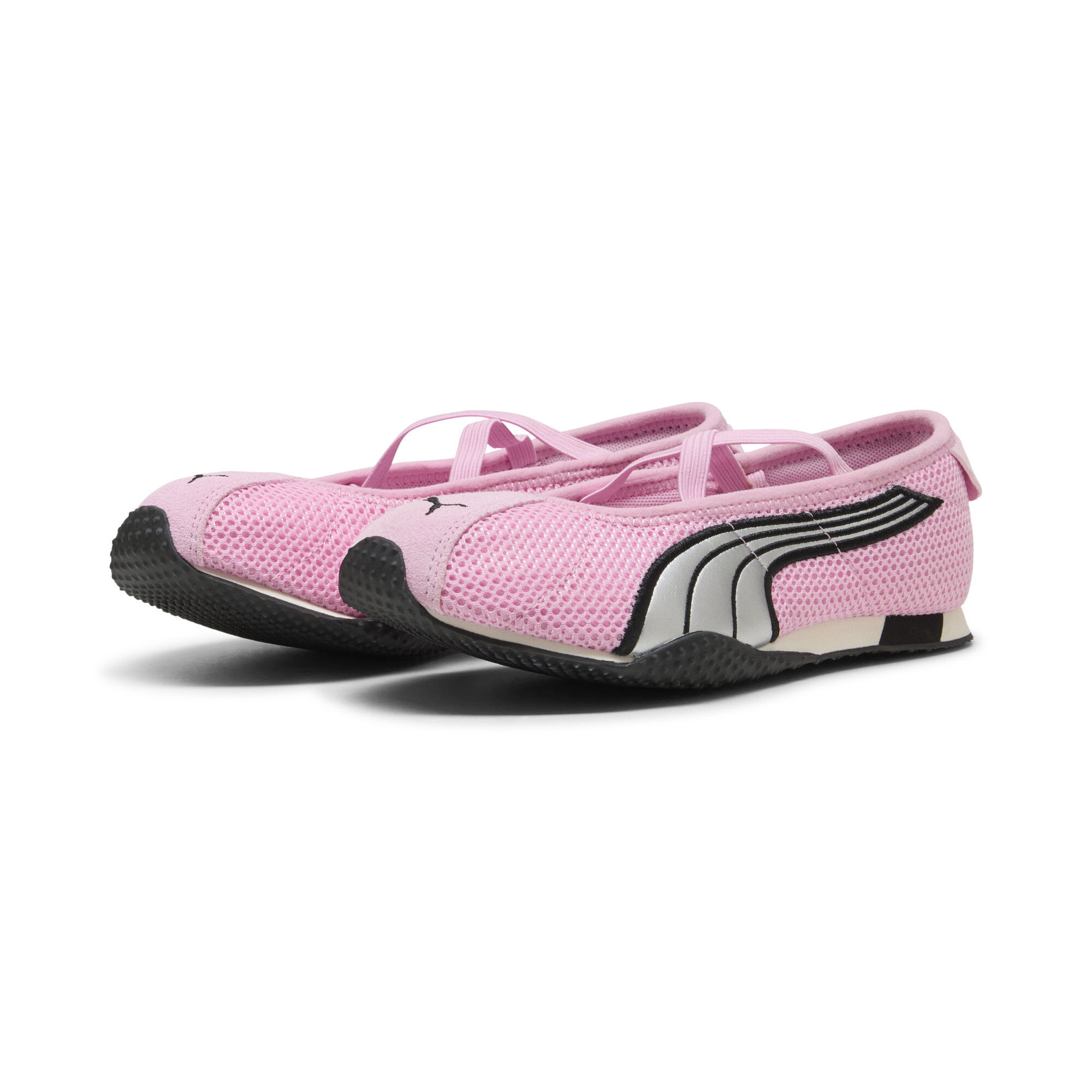 PUMA Women's Pink Shimmer/Silver H-Street Ballet Sneakers - Size 8.5