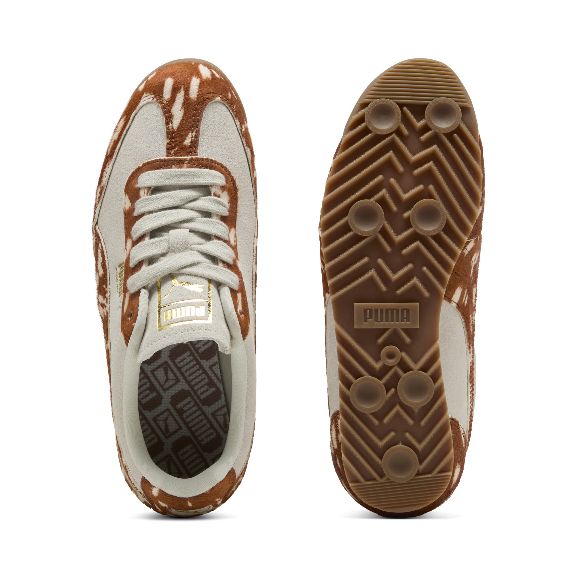 PUMA Arizona Doelette sneakers voor Dames, Wit/Goud, Maat 37 thumbnail 4