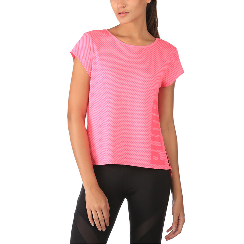 Women's PUMA Active Training Dancer Draped T-Shirt, Gray/pink
