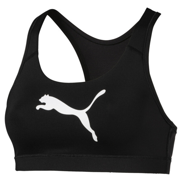 4Keeps Mid Impact Women's Bra Top, Puma Black-CAT, large