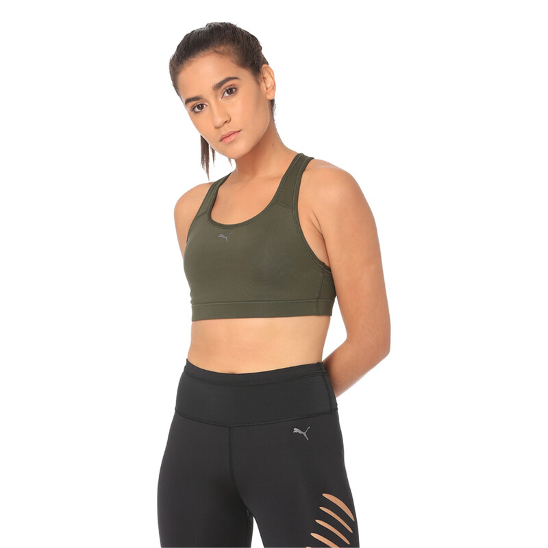 

Women's PUMA 4Keeps Mid Impact Training Bra, Black/brown