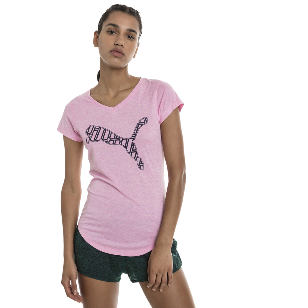 Озон пума женская. Майка женская Puma Heather Cat. Puma Cat Heather Tee. Puma футболка женская. Пума футболка женская розовая.