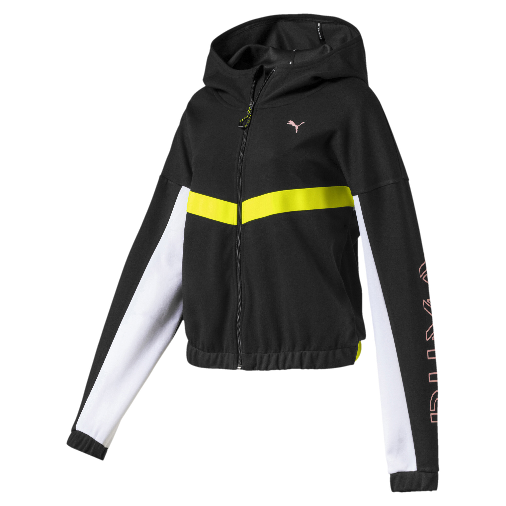 puma black polyester sweat jacket