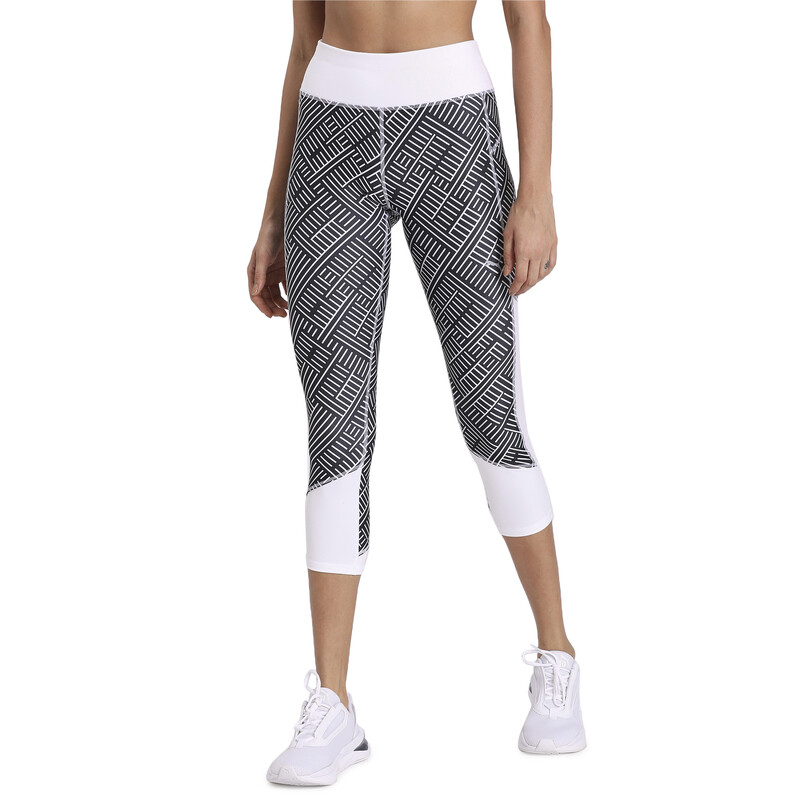 

Women's PUMA Last Lap 3/4 Graphic Tights, White/black
