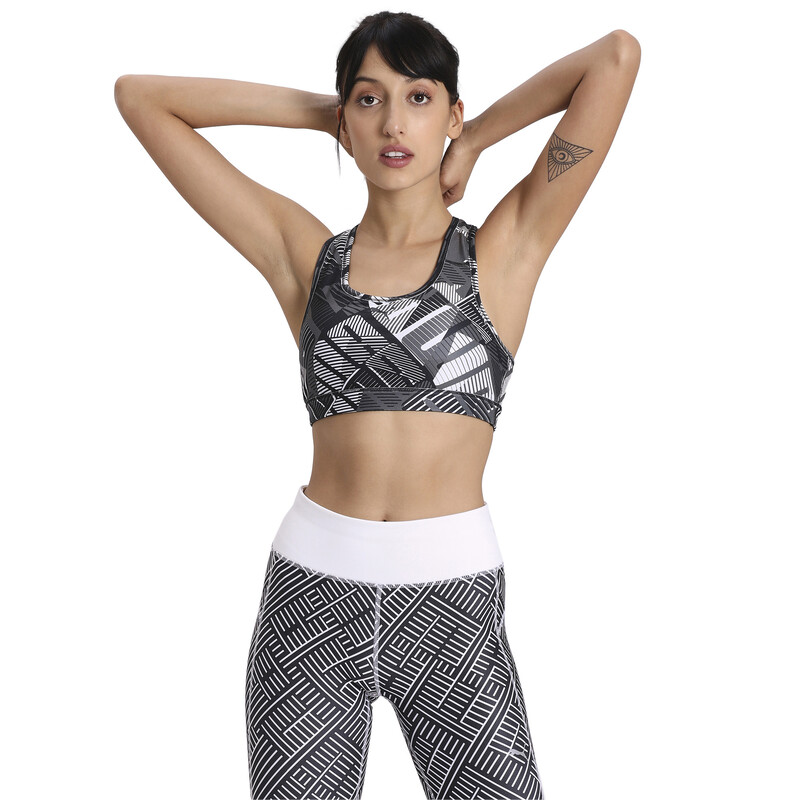 

Women's PUMA 4Keeps Graphic Training Bra, White/black