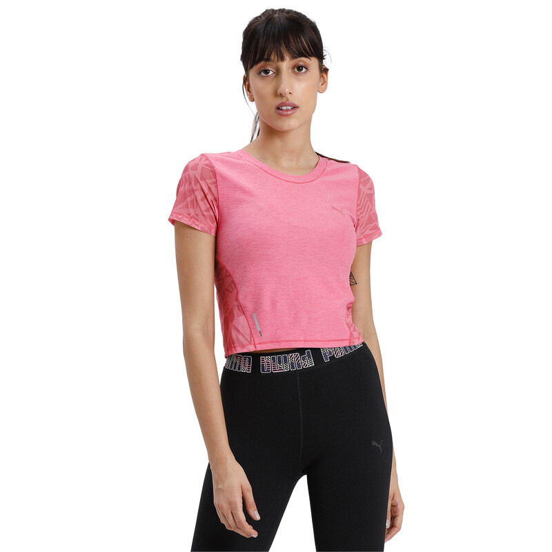 

Women's PUMA Studio Graphic Mesh T-Shirt, Black/gray/pink