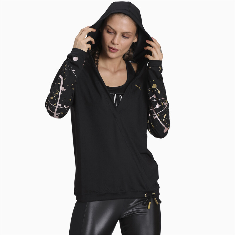 

Women's PUMA Metal Splash Lux Wrap dryCELL Training Hoodie, Black