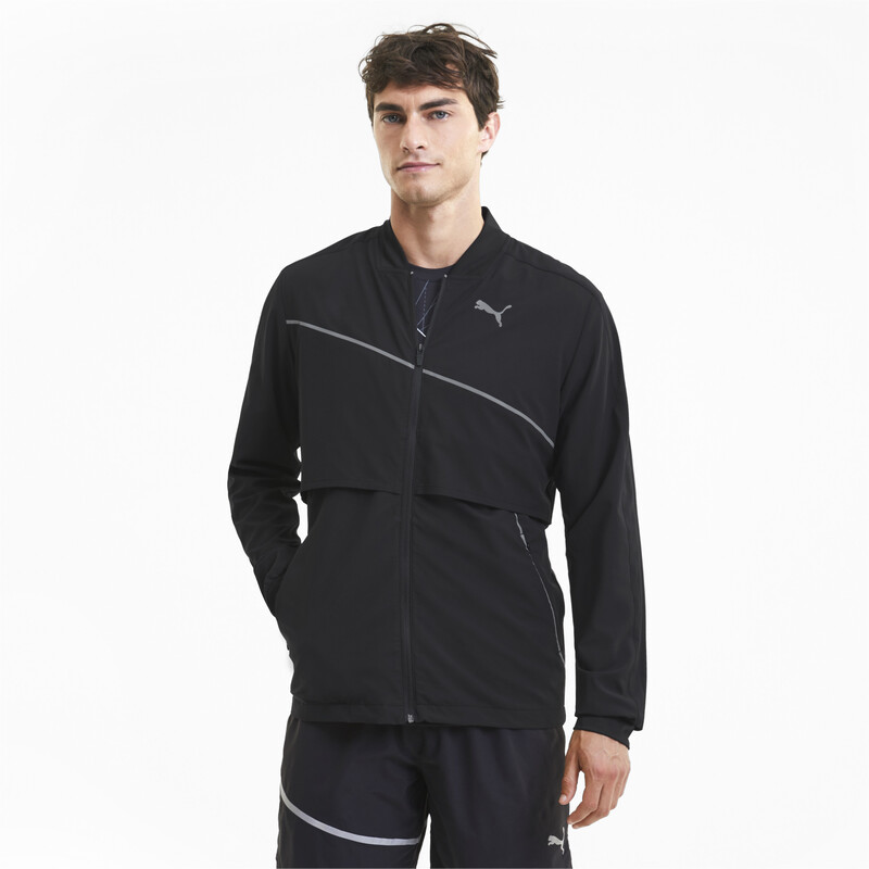 

Men's PUMA Ultra Woven dryCELL Reflective Tec Running Jacket, Black