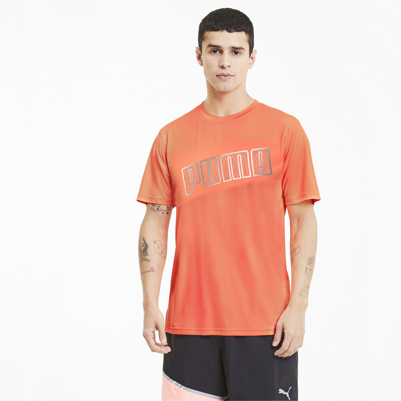 

Men's PUMA Run Logo T-Shirt, Pink