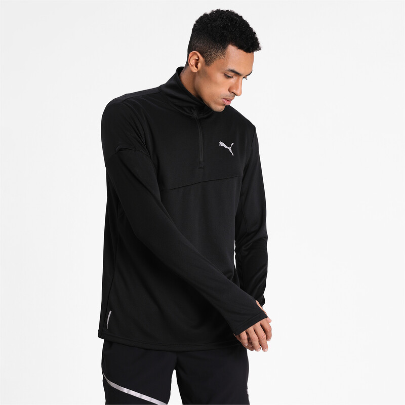 

Men's PUMA Quarter Zip dryCELL Reflective Tec Running Midlayer, Black