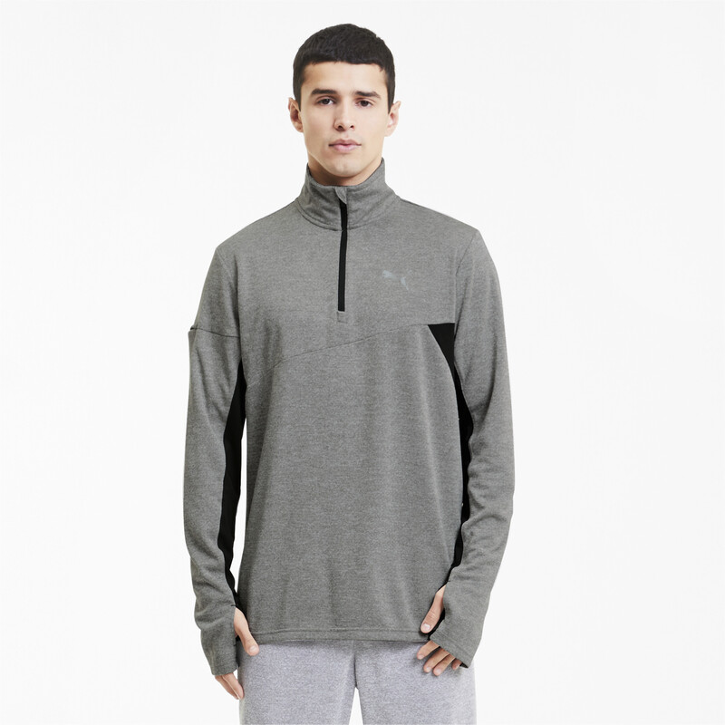 

Men's PUMA Quarter Zip dryCELL Reflective Tec Running Midlayer, Black/gray