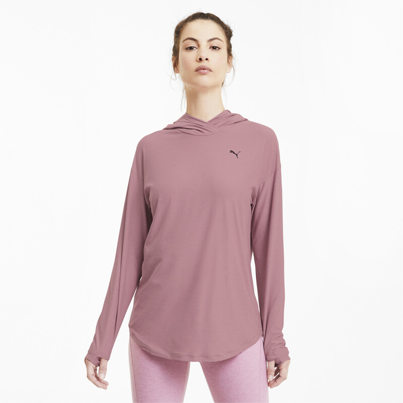 

Women's PUMA Studio Knitted dryCELL Training Hoodie, Gray