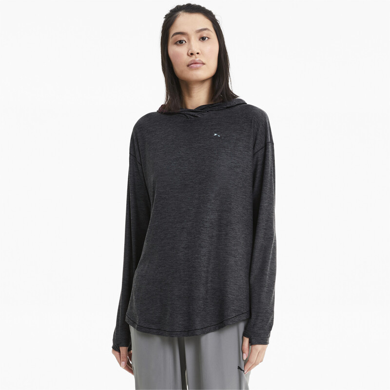 

Women's PUMA Studio Knitted dryCELL Training Hoodie, Gray