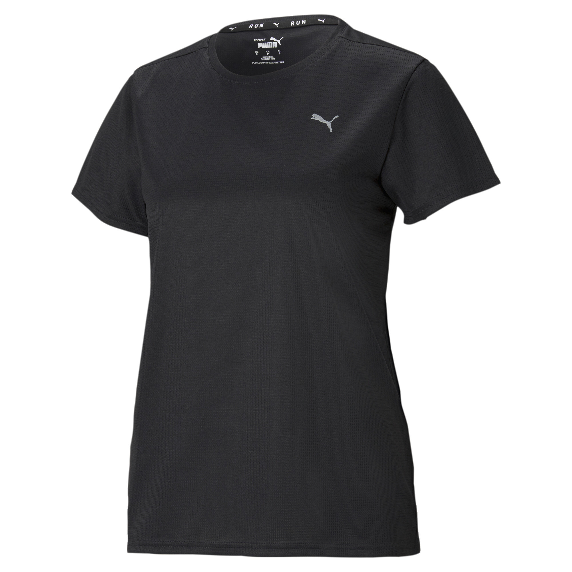 Women's Puma Favourite Short Sleeve's Running T-Shirt, Black, Size S, Clothing