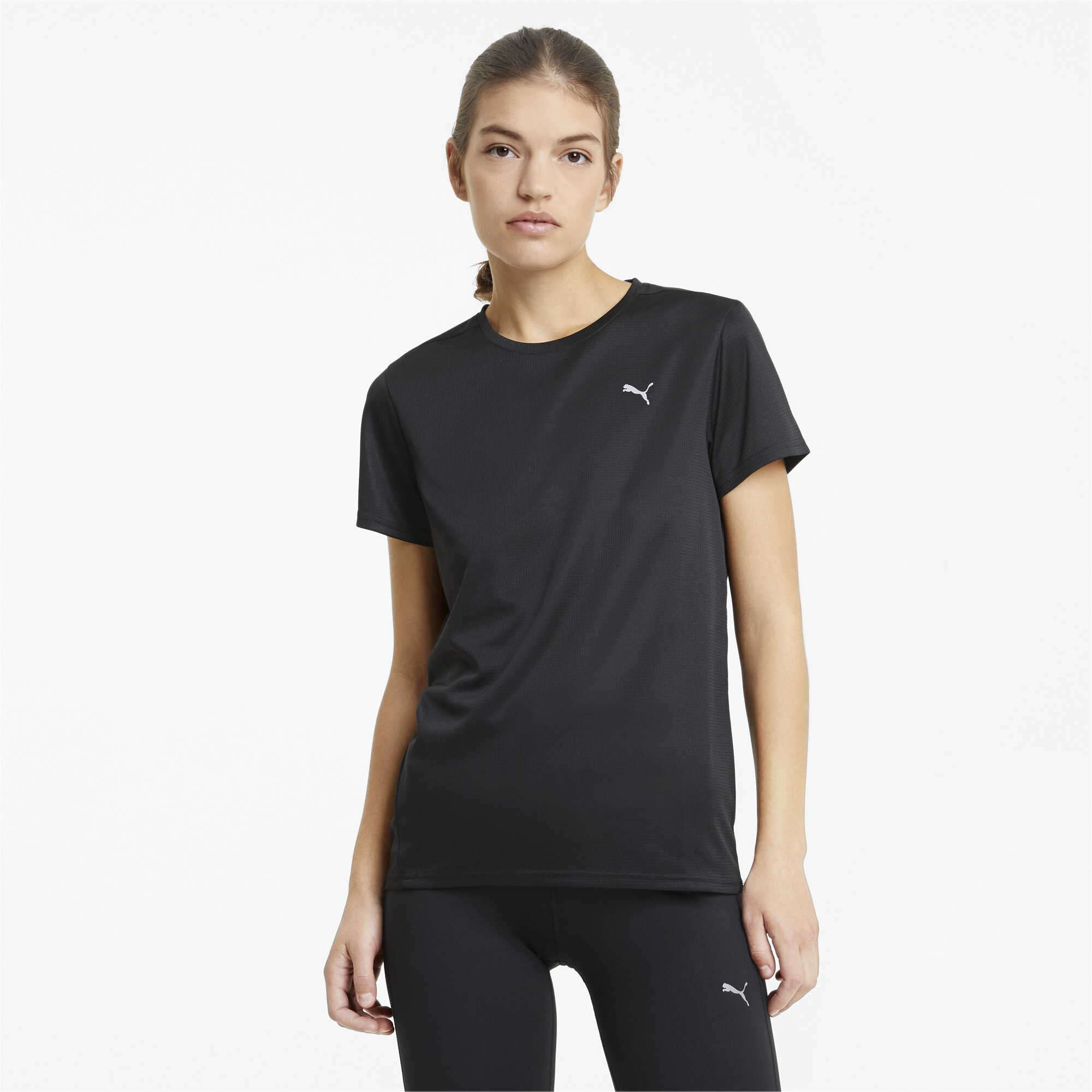 Women's Puma Favourite Short Sleeve's Running T-Shirt, Black, Size S, Clothing