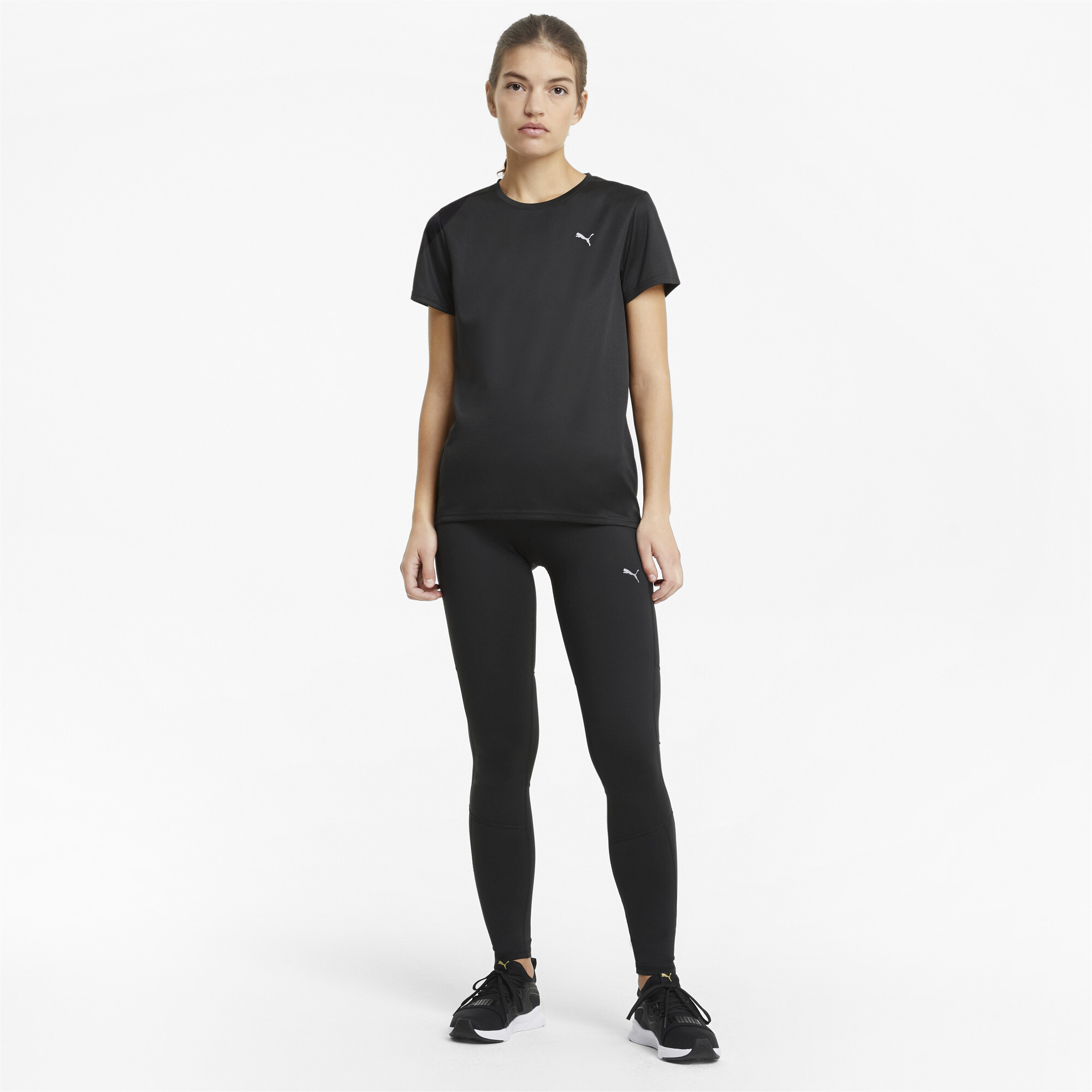 Women's Puma Favourite Short Sleeve's Running T-Shirt, Black, Size S, Clothing