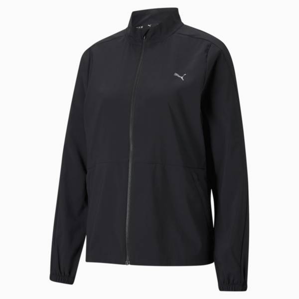 Campera de running de tejido plano Favourite para mujer, Puma Black, large-ARG