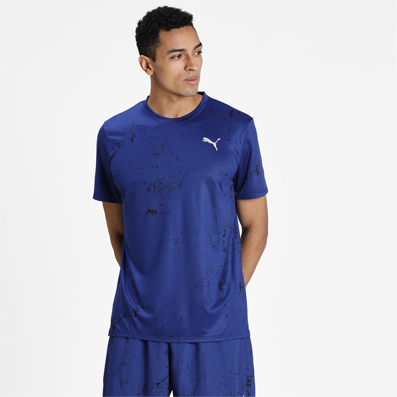 Men's PUMA Graphic Running T-Shirt, Black/blue