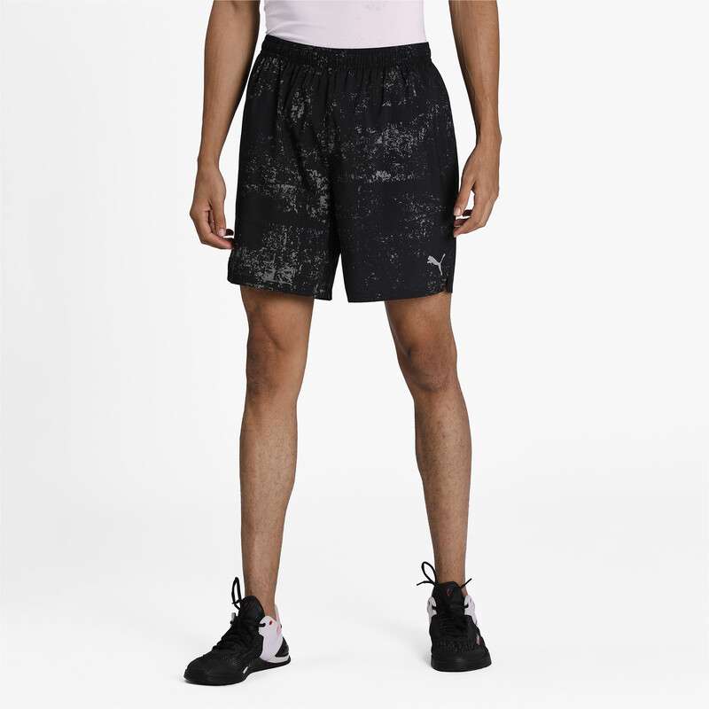 Men's PUMA Graphic Woven 7" Running Shorts, Black