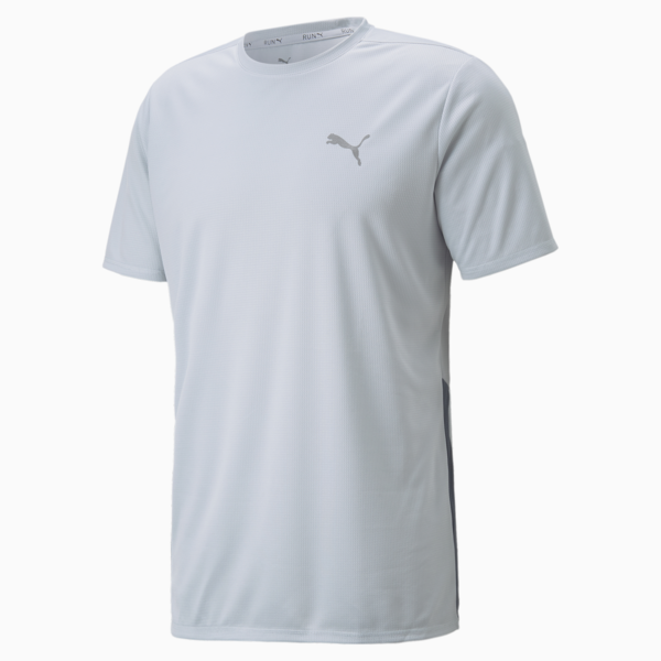 Favourite Short Sleeve Men's Running Tee, Platinum Gray-Evening Sky, large-MEX