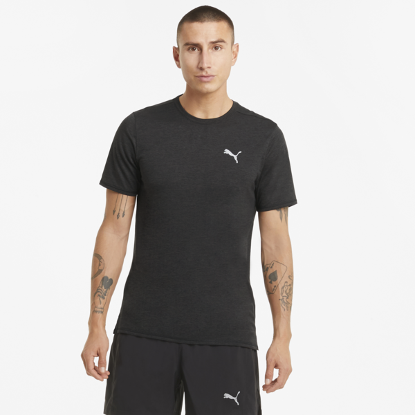 Favourite Heather Short Sleeve Men's Running Tee, Puma Black Heather, large-ZAF