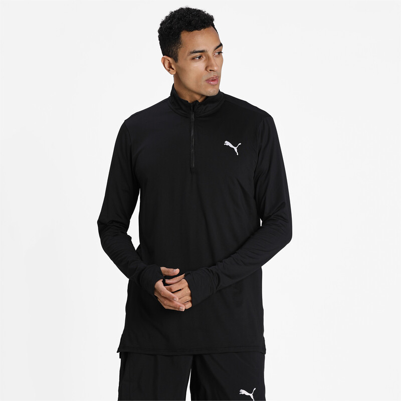

Men's PUMA Favourite Quarter-Zip Running Performance T-Shirt, Black