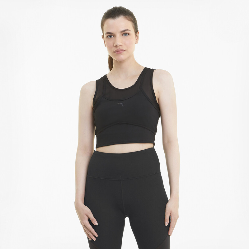 

Women's PUMA Studio Layered Training Crop Top, Black