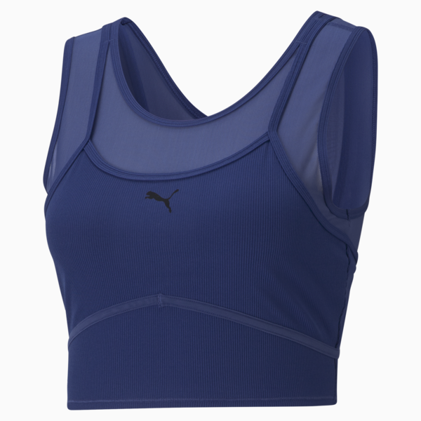 Studio Women's Layered Crop Top, Elektro Blue, large-ZAF