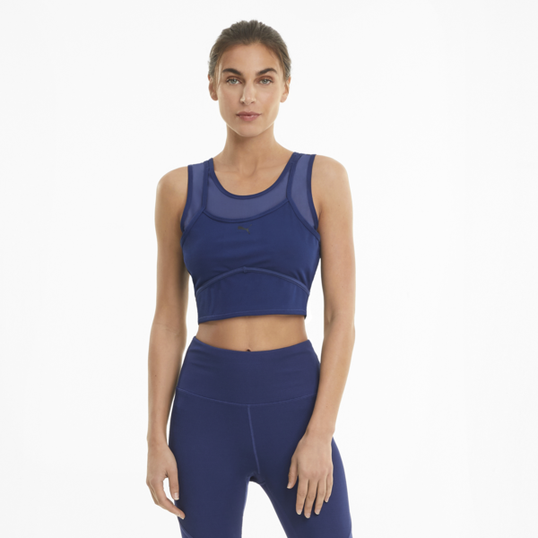 Studio Women's Layered Crop Top, Elektro Blue, large-ZAF