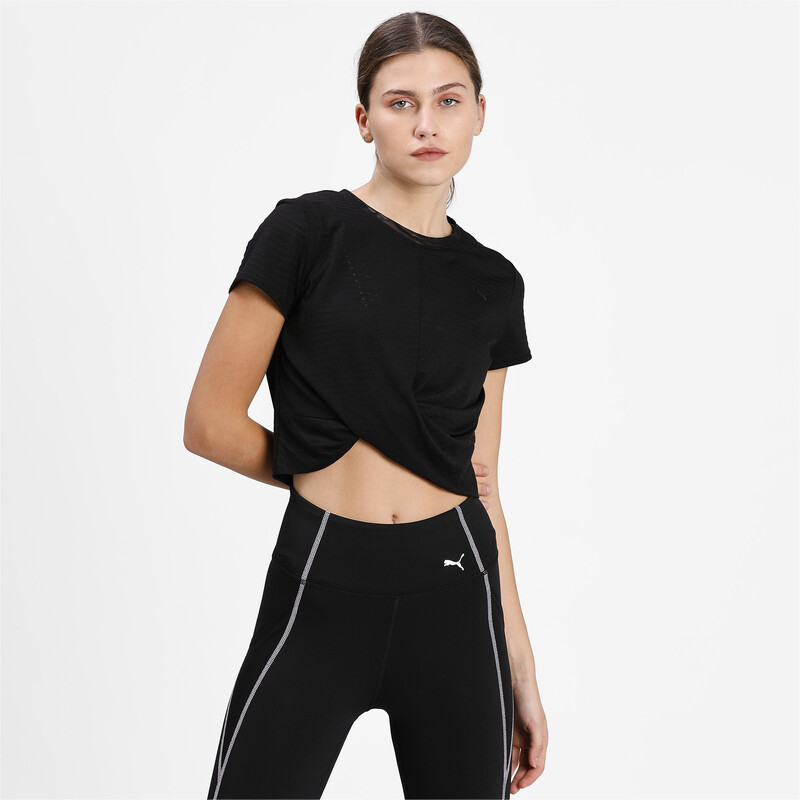 Women's PUMA STUDIO TWIST BURNOUT TEE, Black