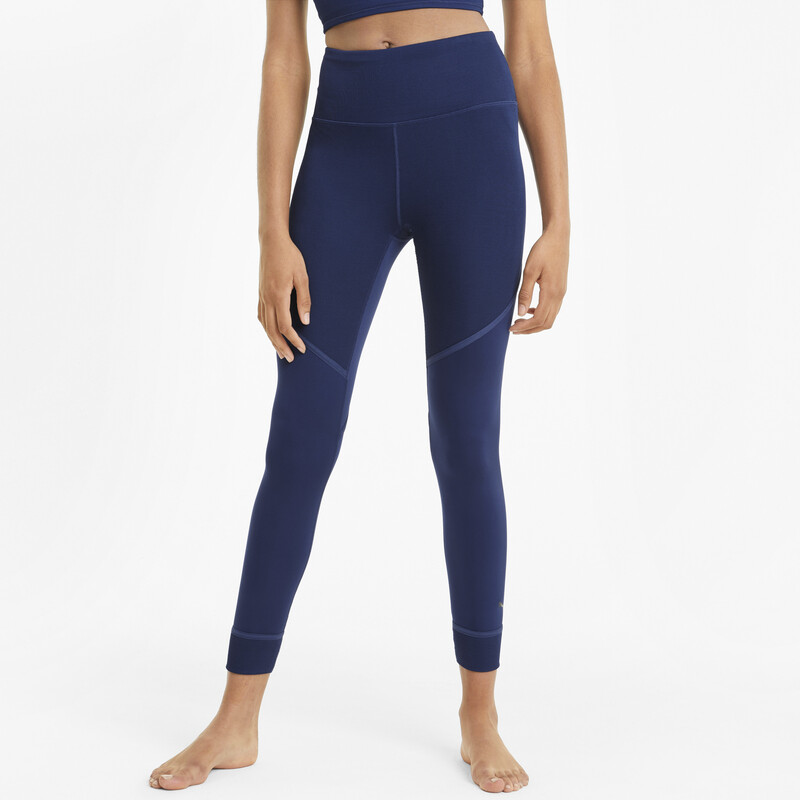 

Women's PUMA Studio Ribbed High Waist 7/8 Training Leggings, Black/blue