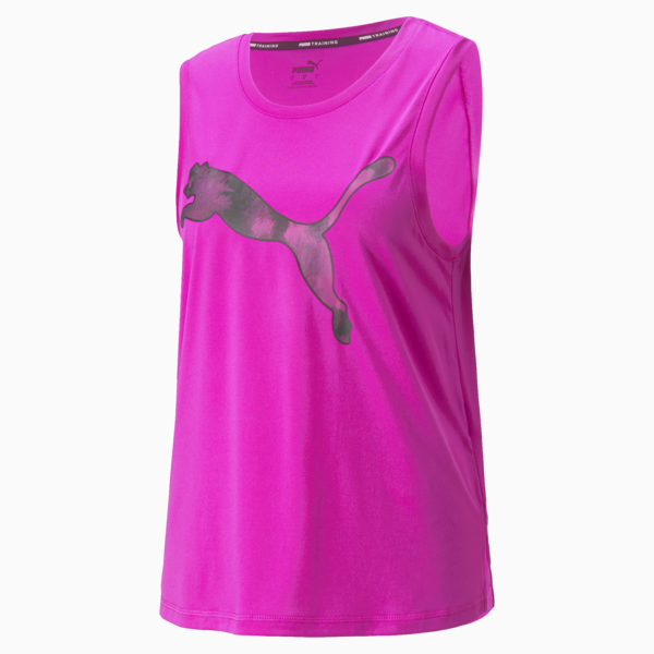 Favourite Cat Muscle Women's Training Tank Top, Deep Orchid-Puma AOP Cat, large-ZAF
