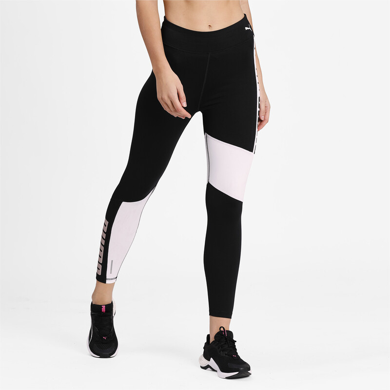 

Women's PUMA Favourite Logo High Waist 7/8 Training Tights, White/black