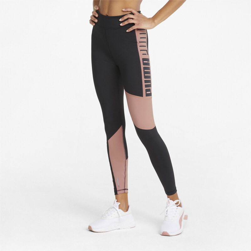 

Women's PUMA Favourite Logo High Waist 7/8 Training Tights, Black/pink